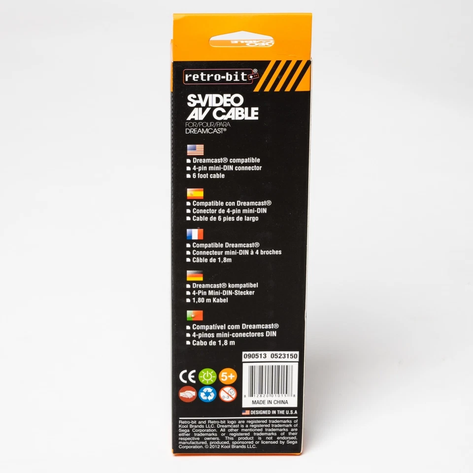 SEGA Dreamcast RetroBit 4 Pin Mini-DIN S-Video & Composite AV 6' Foot Cable for - Image 3 of 4