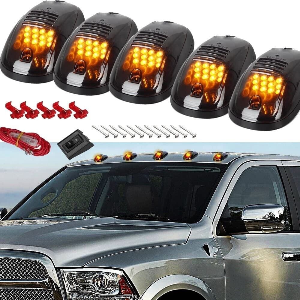 5x For Dodge RAM 1500 2500 3500 LED Smoked Lens Rooftop Cab