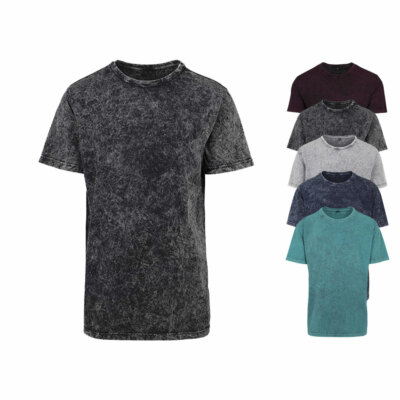 HERREN T-SHIRT AUSGEWASCHEN S M L XL XXL 3XL 4XL 5XL NEU Build Your Brand BY070