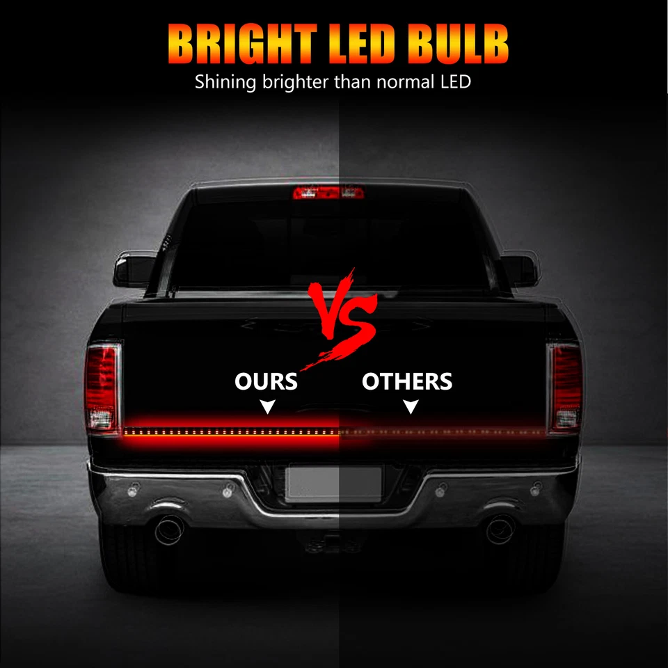 Barra de luz LED de 60 pulgadas para puerta trasera freno de reversa para camioneta Chevy Ford Dodge Foto 3 de 4