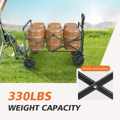 Collapsible Heavy Duty Beach Wagon Cart Outdoor Folding Utility Camping Garden - Picture 8 of 13