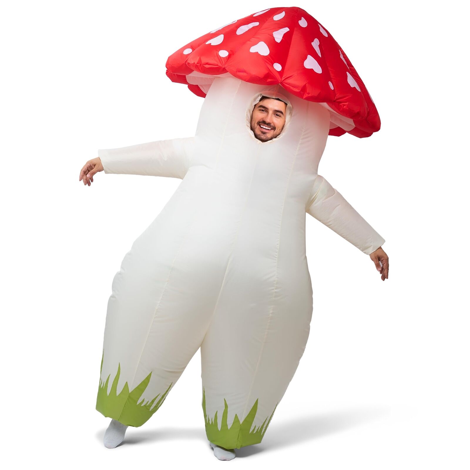 Spooktacular Creations Adult Inflatable Costume Full Body Mushroom Air Blow-up