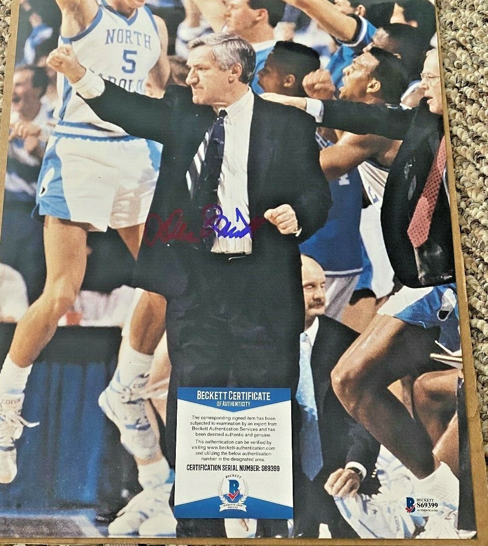 DEAN SMITH Autographed Signed North Carolina Tar Heels 11X14 PHOTO BECKETT CERTIFIED 