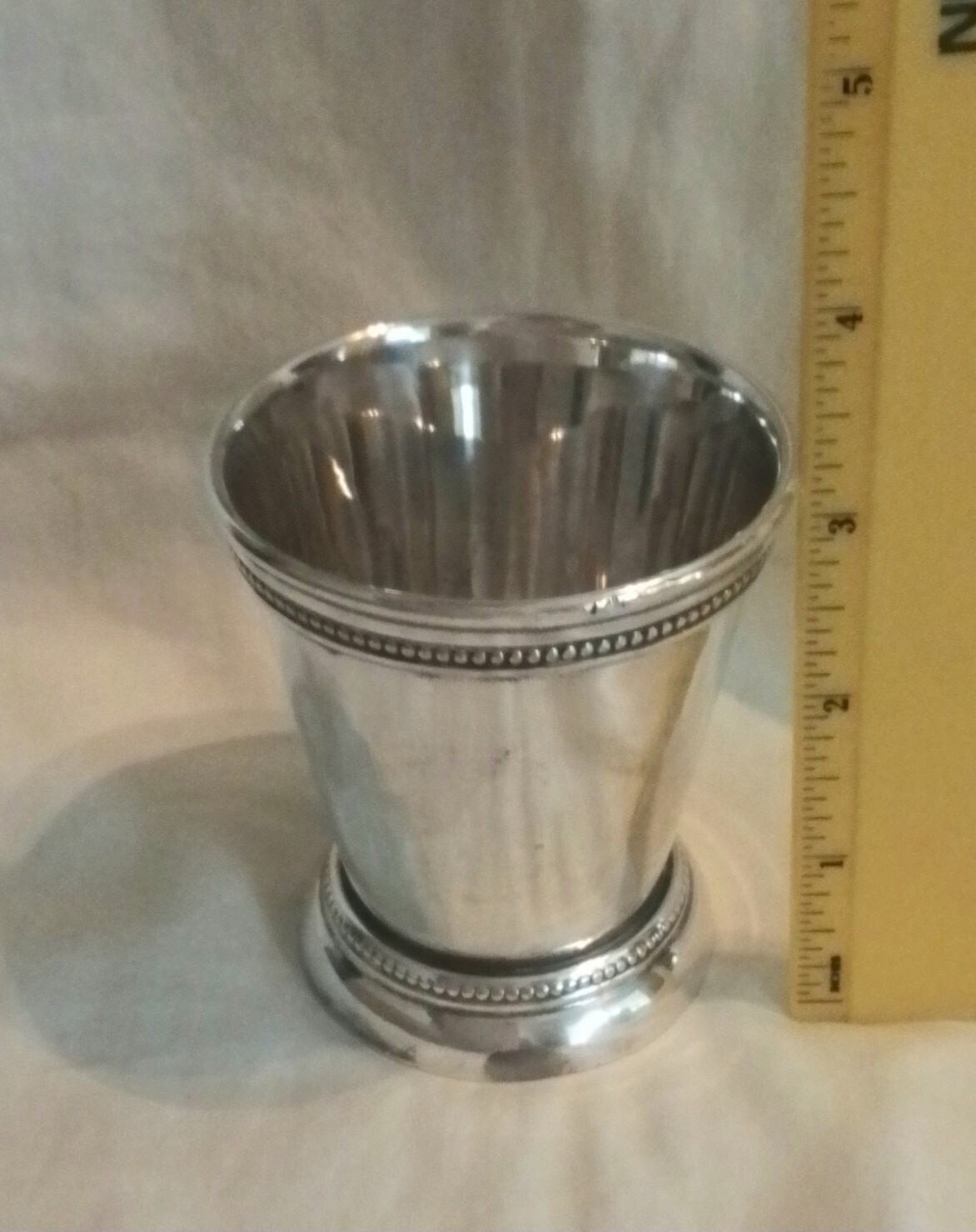 Vintage Towle Silversmith Silver Plated Mint Julep tapered Beaded cup