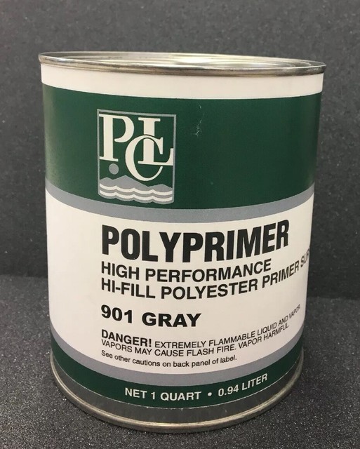 1 QUART POLYESTER PRIMER SURFACER WITH HARDNER PCL AUTO PAINT GREY 901