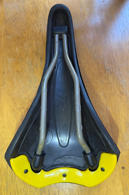 Selle Italia XO Black and Yellow Bike Saddle, Seat, Italy. NEW