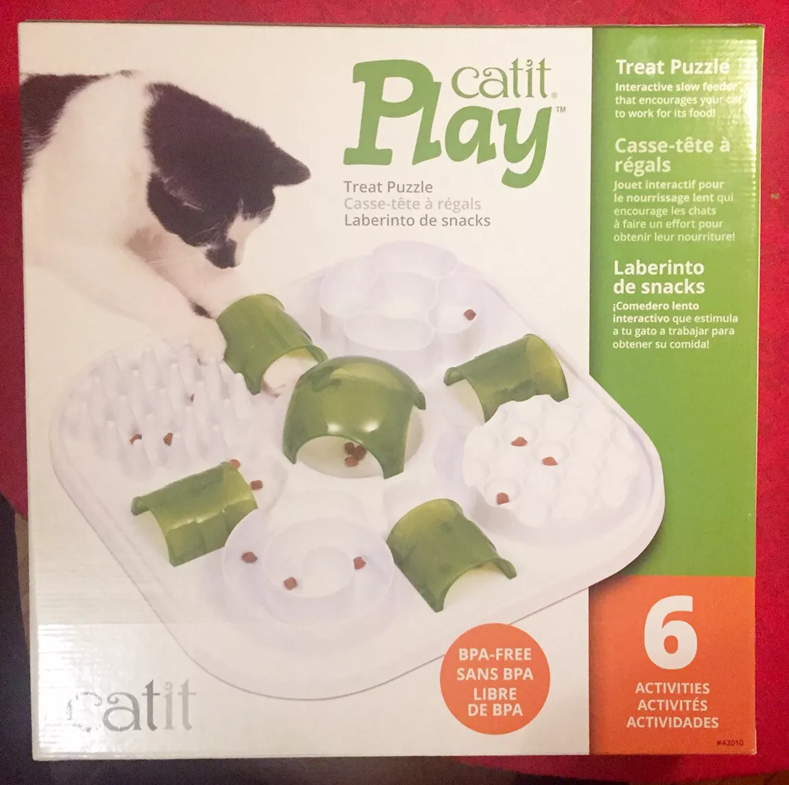 Catit Play Cat Treat Puzzle, Interactive Cat Toy, 43010, White