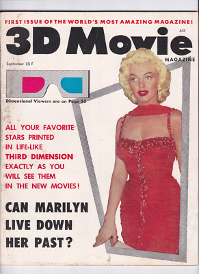 3D MOVIE MAGAZINE #1 [1953 VG/FN] MARILYN MONROE COVER & STORY!  GLASSES INSIDE!