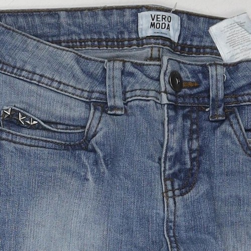 Pantalones de mezclilla ajustados de algodón azul para mujer VERO MODA talla 25 con cremallera regular - Imagen 6 de 10