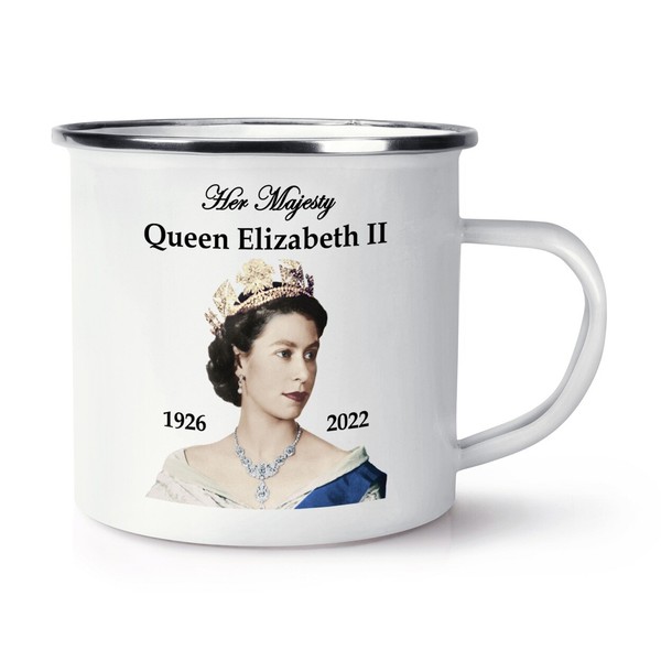 Her Majesty Queen Elizabeth Ii 1926 - 2022 Emaille Tasse Gedenkausgabe Geschenk-image