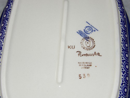 Polish Pottery Oval Deep Dish Baker! UNIKAT Signature Rembrandt Pattern! - Picture 3 of 3