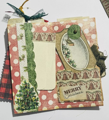 Christmas Santa Junk Journal Memory Diary 40 Pages 9x5” Tags Pocket Journal 6x3” - Picture 21 of 24