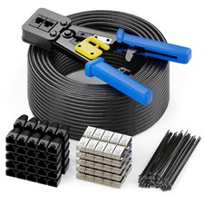 100m CAT7 Verlegekabel SET Outdoor Netzwerk LAN Installationsset inkl. Zubeh&ouml;r