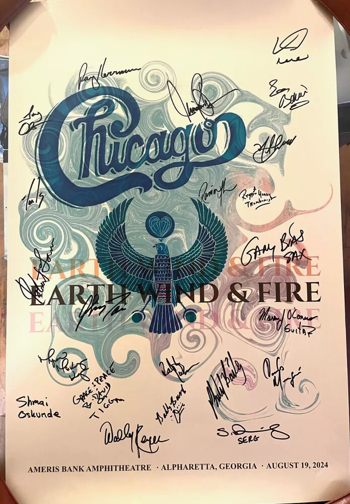 Earth Wind & Fire Signed Concert Poster Alpharetta, GA 2024 Tour Poster