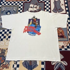 VINTAGE Planet Hollywood Dallas Men’s 3XL White Double Sided Western Cowboy