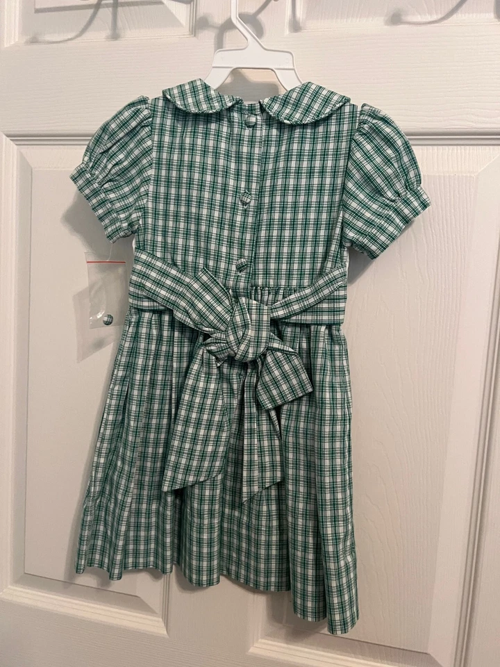 Nuevo con etiquetas Vestido ajustado a cuadros verde blanco STRASBURG para niñas 18M vacaciones de Navidad  Foto 3 de 4