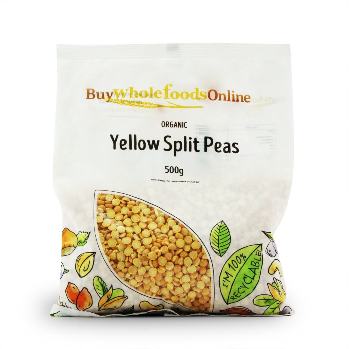 Organic Yellow Split Peas 500g | BWFO | Free UK Mainland P&P