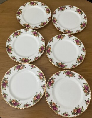 ROYAL ALBERT OLD COUNTRY ROSES SPEISETELLER X 6 NUR AUSGESTELLT NIE BENUTZT