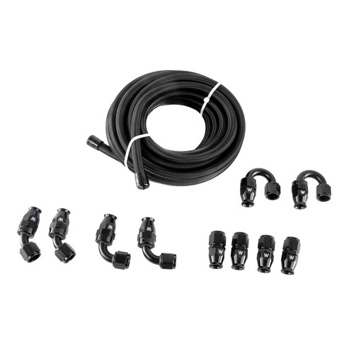 8AN E85 Stainless Braided PTFE Fuel Line Hose Swivel Fittings Kit 6M 20FT - Picture 9 of 10