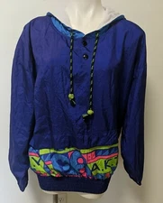 Neon Vintage Gitano 80's  Women's Wind Breaker Jacket Retro Size Large