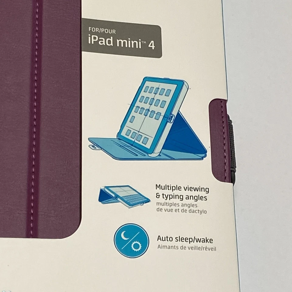 SPECK StyleFolio for iPad mini 4 Protective Case Purple W/ Auto Sleep/ Wake New - Image 3 of 4