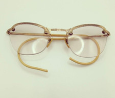 Vintage Rimless Eyeglasses Antique Frameless 1/10 12K GF C.C.C. Eyeglasses