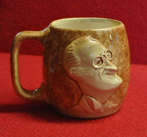1932 Franklin Roosevelt  Political Campaign Stangl Pottery Ceramic Beer Mug