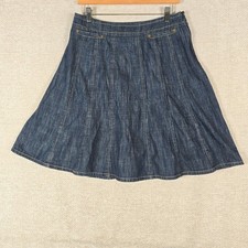 Christopher Banks Womens Size 8 Dark Wash Denim Paneled A-Line Skirt