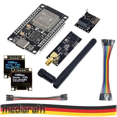 OpenDTU Hoymiles DIY Kit Display SSD1306 ESP32 NRF24L01+ Antenne Socket Kabel