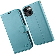 Compatible with iPhone 15 Wallet Case, PU Leather Flip Folio Case with TPU