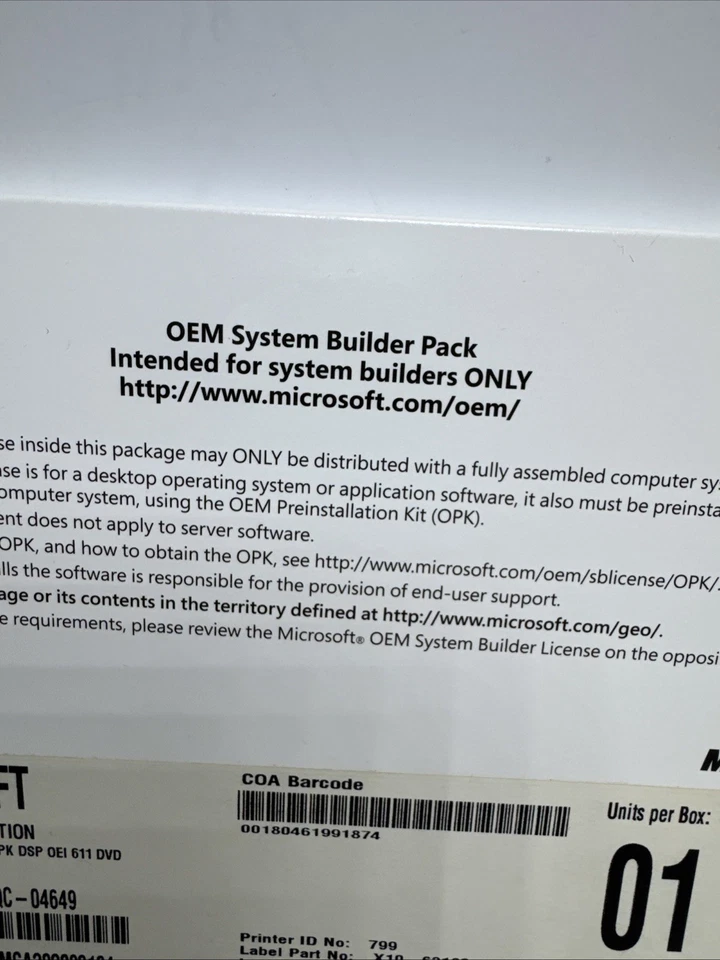 Microsoft Windows Home Server OEM System Builder Pack Made In USA X10-63162 Pro - Image 3 of 4