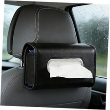 Car Tissue Holder, Tissue Box Cover Keep Car Tidy, Premium PU Leather Black