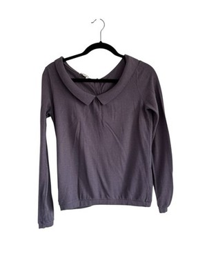 Lacoste Peter Pan Collar Button Down Knit Long Sleeve Top Women's Size 38/US M 