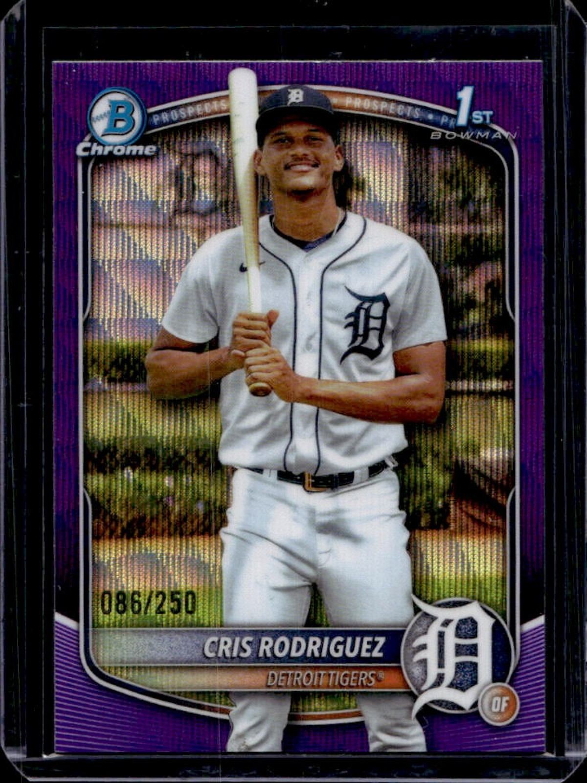 2025 Bowman Chrome Cris Rodriguez Purple Wave Refractor 1st #86/250