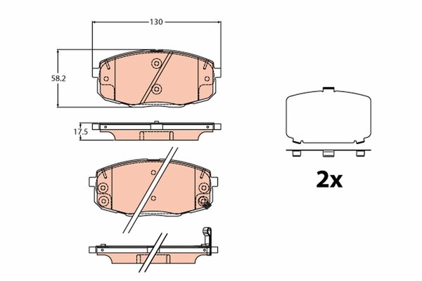 GDB2192 TRW Bremsbelagsatz, Scheibenbremse FüR Hyundai-image