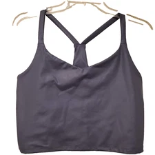 Abercrombie & Fitch Tank Sheen V-neck Racer Back Lined Gray Womens Size M