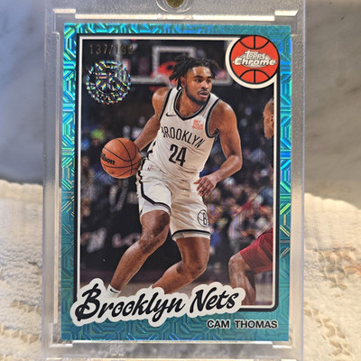 Topps 2025-26 Cameron Thomas Nets Aqua Refractor #TC-CT 137/199