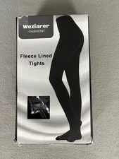 Weziarer Fashion Women's Winter Warm Fleece Lined Tights Black 2-Pack Small NWB
