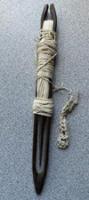 Antique Wooden Sewing Lucet or braid maker. Hand carved 10&rdquo;