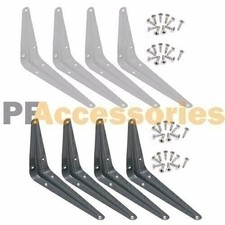 Heavy Duty Utility Metal Wall Shelf Corner Bracket Shelfing Support White Grey