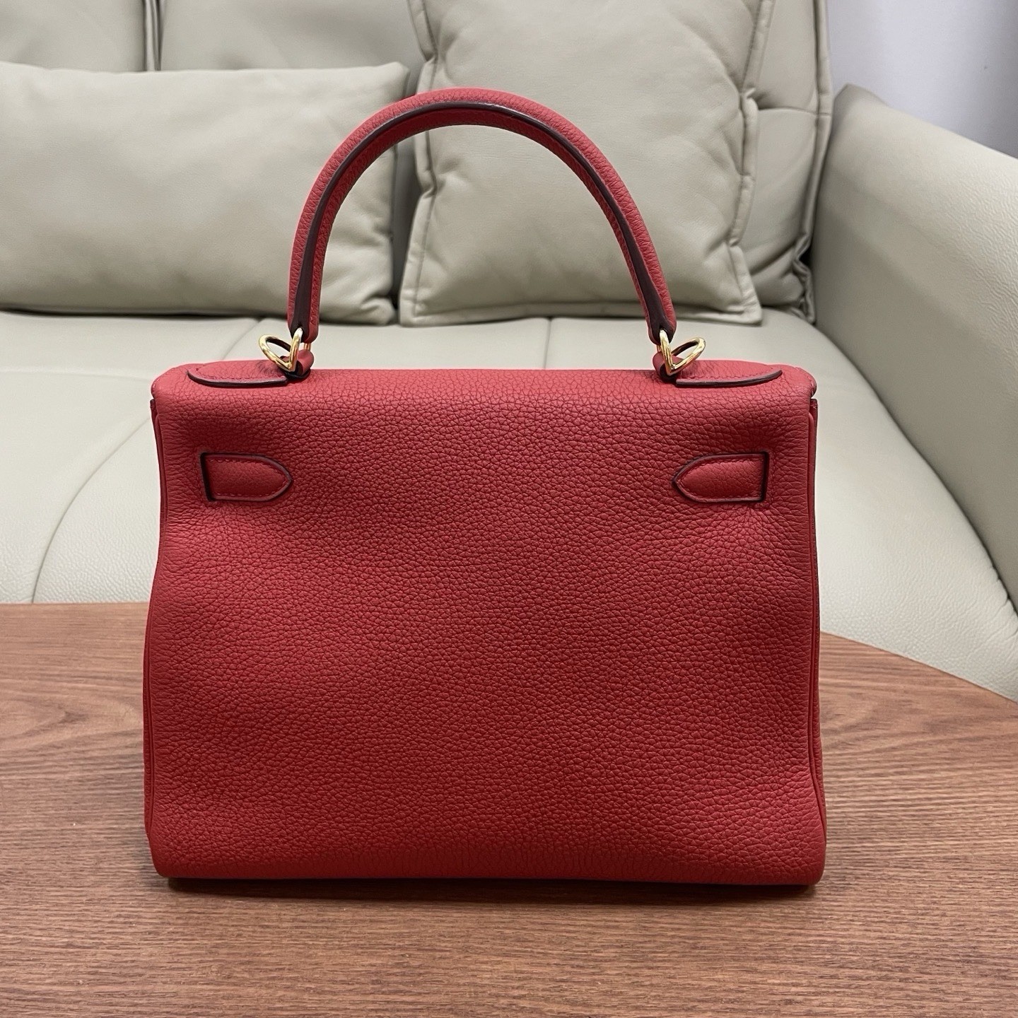 Authentic Pre-owned Hermès Kelly 32 Gold Epsom Leather Palladium HW Bag image 5
