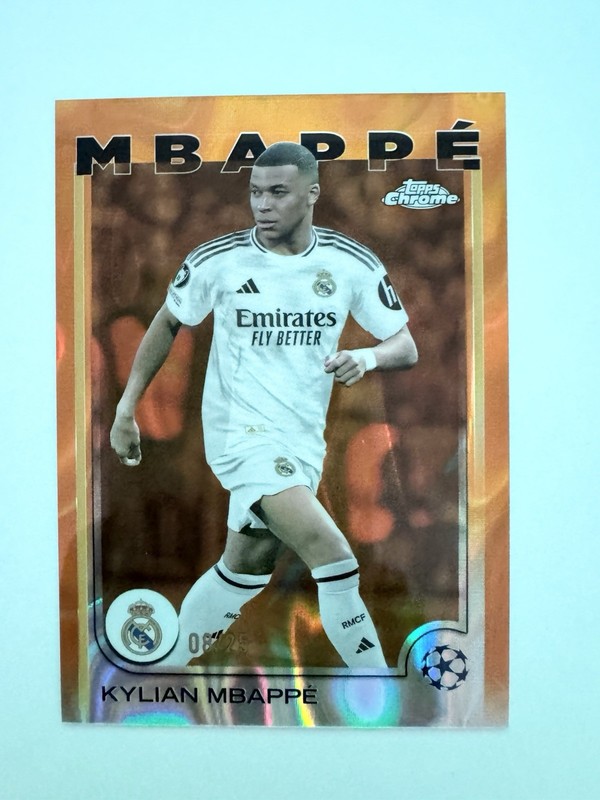 2024-25 Topps Chrome - Kylian Mbappe - Orange Lava Refractor /25