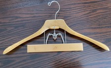 Setwell Wooden Suit Deluxe French Collar Hanger Pant Clamp 19 Vintage