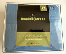 Bamboo Breeze Queen Sheet Set, 4 piece Blue, New in package