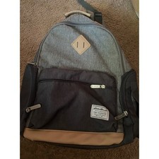 Eddie Bauer First Adventure Bridgeport Diaper Bag Backpack Gray/Tan W/ Pad