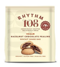 Image of Rhythm 108 Swiss Vegan Hazelnut Chocolate Praline Biscuit Share 135g - 2 Pack