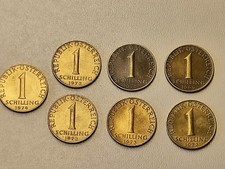 7 x 1 Shilling 1969 1971 2x1972 2x1973 1974 Coin Austria Aluminium Bronze