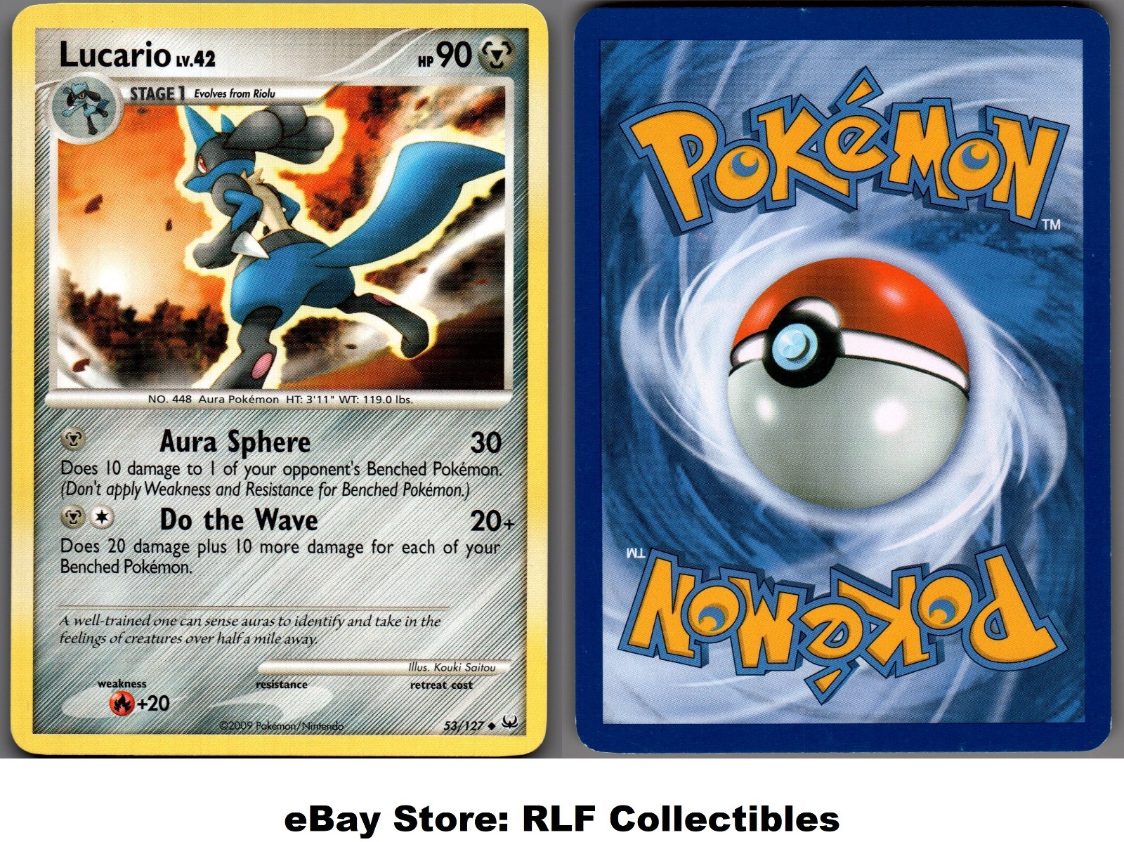 2009 Pokemon, Platinum, #53/127 Lucario Lv. 42, Uncommon