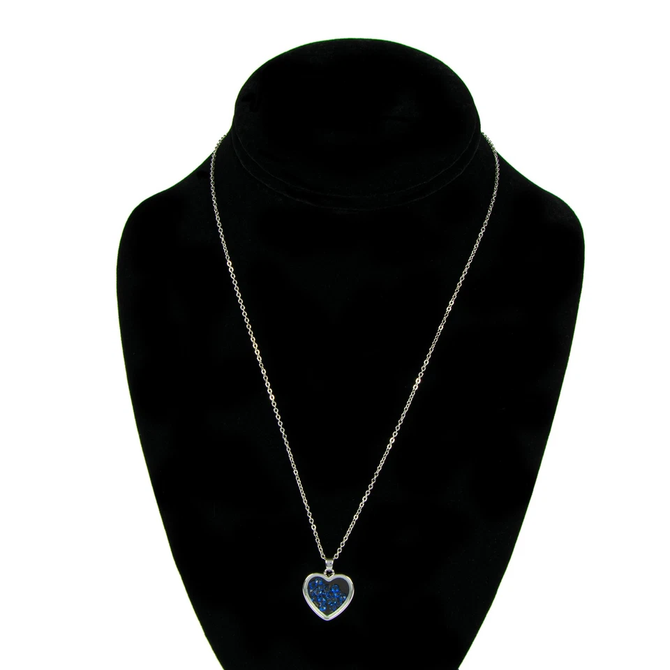 Juego de joyas corazón zafiro azul piedra natal septiembre The Skyline Collection Foto 4 de 4