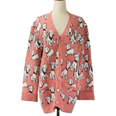 CELINE セリーヌ 22SS AMY DORIAN カーディガン ドッグ CELINE Amy Dorian Collaboration Dalmatian Cardigan Size Small Pink